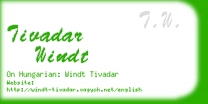 tivadar windt business card